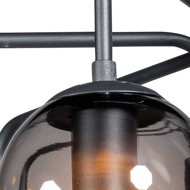 ETH Modern - Hanglamp - 6 lichts - 110 cm- Smoke glas - Davina