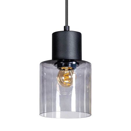 ETH Modern hanglamp Sledge 1-lichts Ø12 cm met smoke glas