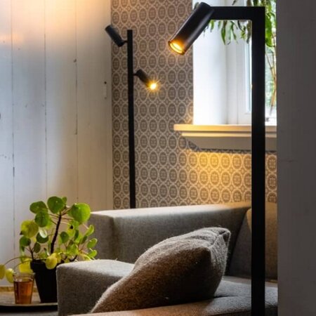 ETH Moderne vloerlamp Miller 2-lichts zwart goud