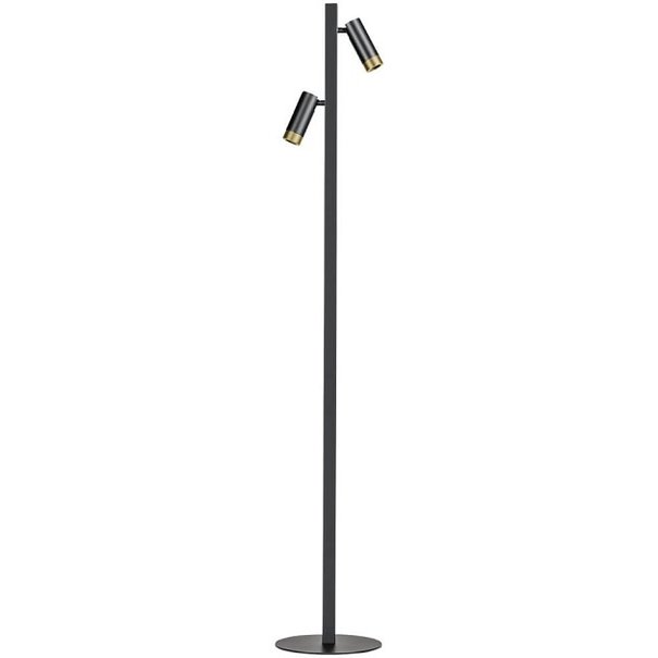 ETH Moderne - Vloerlamp - 2 lichts - Zwart en Goud - Miller