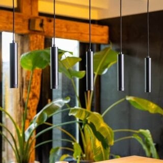 Hanglamp Miller 5-lichts Zwart en Goud