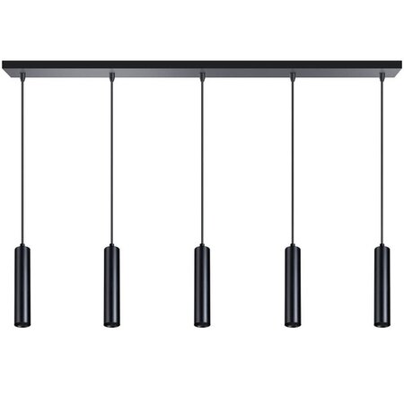 ETH Moderne hanglamp Miller 5-lichts zwart goud