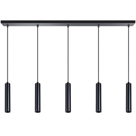 ETH Moderne hanglamp Miller 5-lichts zwart goud