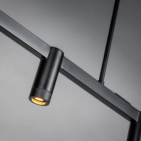 ETH Moderne hanglamp Miller 4-lichts zwart goud