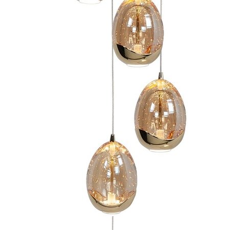 Highlight Moderne hanglamp Golden Egg 3-lichts getrapt goud