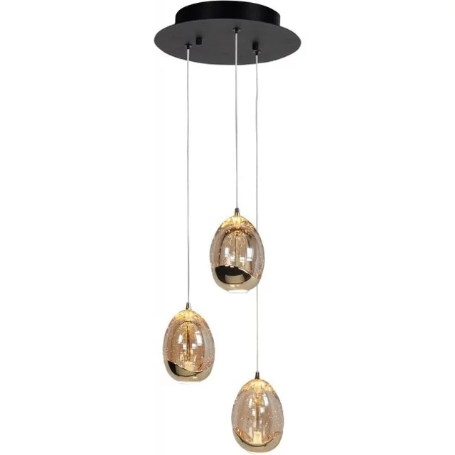 Hanglamp Golden Egg 3-lichts getrapt goud