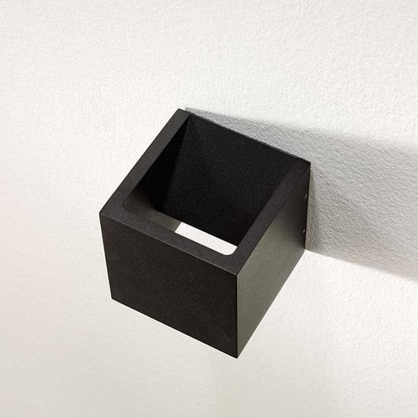 Artdelight Modern - Wandlamp - Up & Down - Zwart - 10 cm - Cube