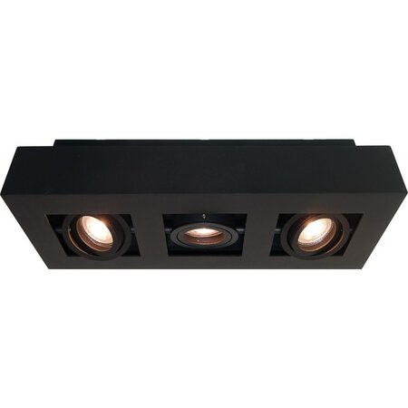 Artdelight Moderne opbouwspot Bosco 3-lichts zwart