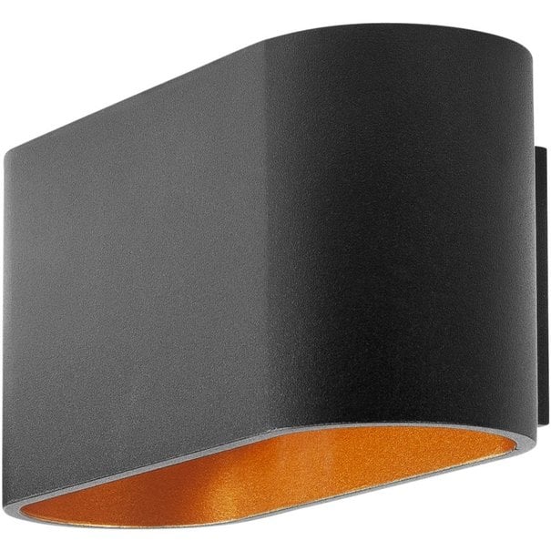 Highlight Moderne - Wandlamp - Zwart & Goud - 16 cm - Oval