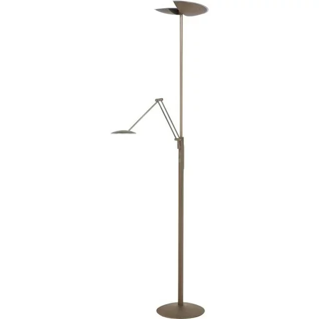 Vloerlamp  Sapporo uplighter brons met dimmer