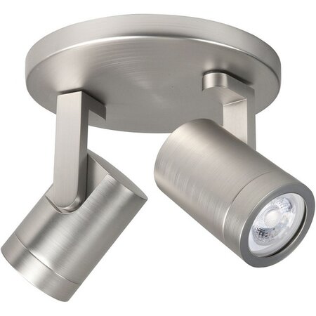 Highlight Modern opbouwspot Halo 2-lichts rond geborsteld staal