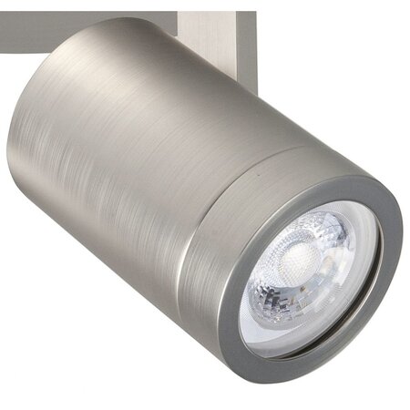 Highlight Modern opbouwspot Halo 2-lichts rond geborsteld staal