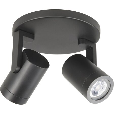 Highlight Modern opbouwspot Halo 2-lichts rond zwart