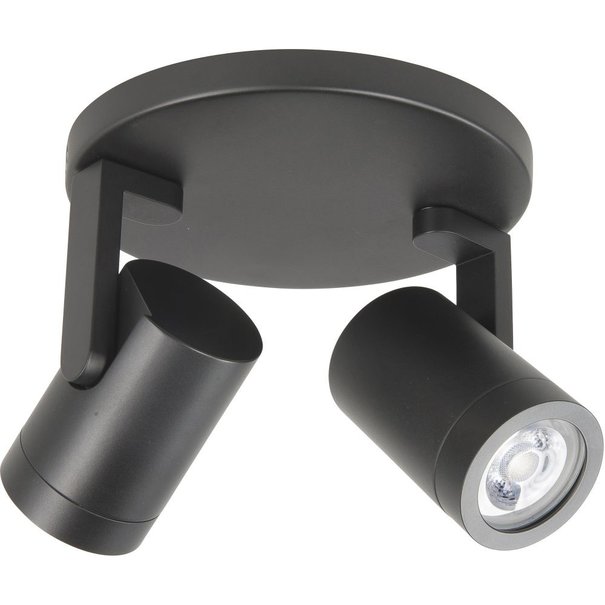 Highlight Modern - Opbouwspot - 2 lichts - Zwart - Rond - Halo