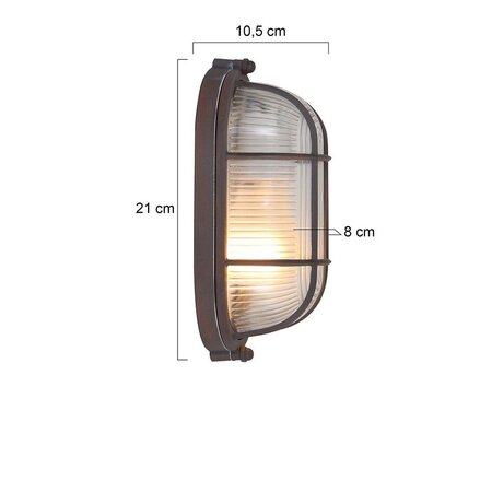 Mexlite Industriële plafondlamp Lisanne 1-lichts bruin
