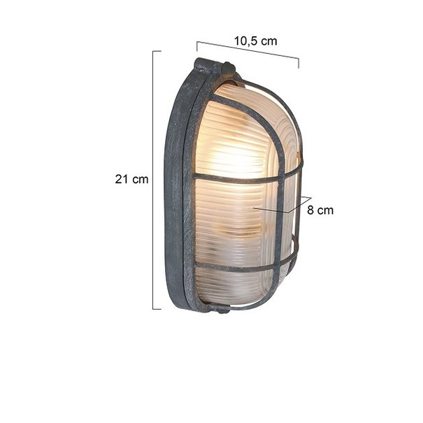 Mexlite Industriële - Plafondlamp - 1 lichts - Grijs - Lisanne