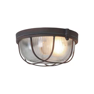 Plafondlamp Lisanne 1-lichts rond bruin