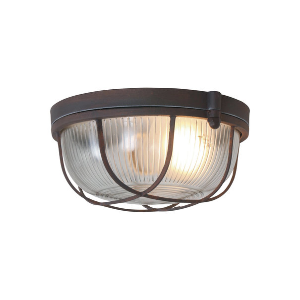 Mexlite Industriële - Plafondlamp - 1 lichts - Bruin - Rond - Lisanne