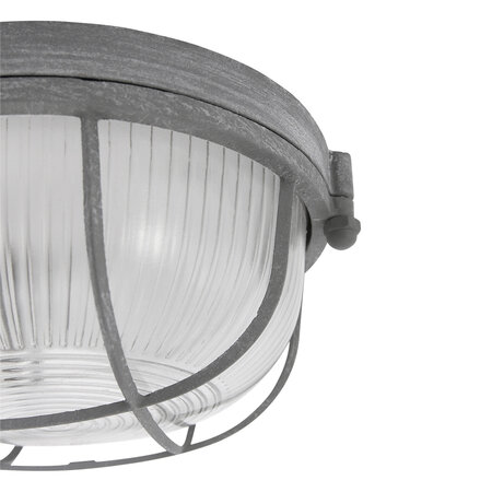 Mexlite Industriële plafondlamp Lisanne 1-lichts rond grijs