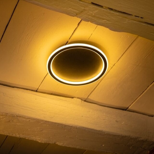 Plafondlamp Lois rond LED 24W zwart 3 standen