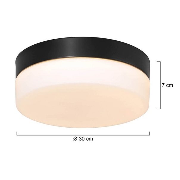 Mexlite Modern - Plafondlamp - Rond - Zwart - 30 cm - Ikaro