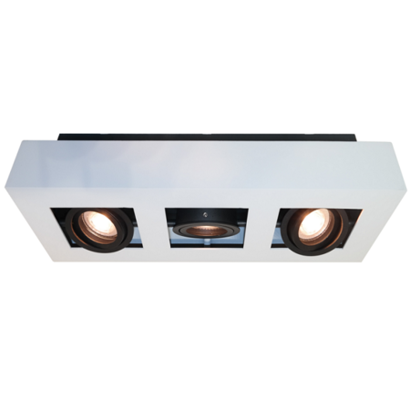 Artdelight Moderne opbouwspot Bosco 3-lichts wit zwart