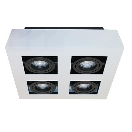 Artdelight Moderne opbouwspot Bosco 4-lichts wit zwart