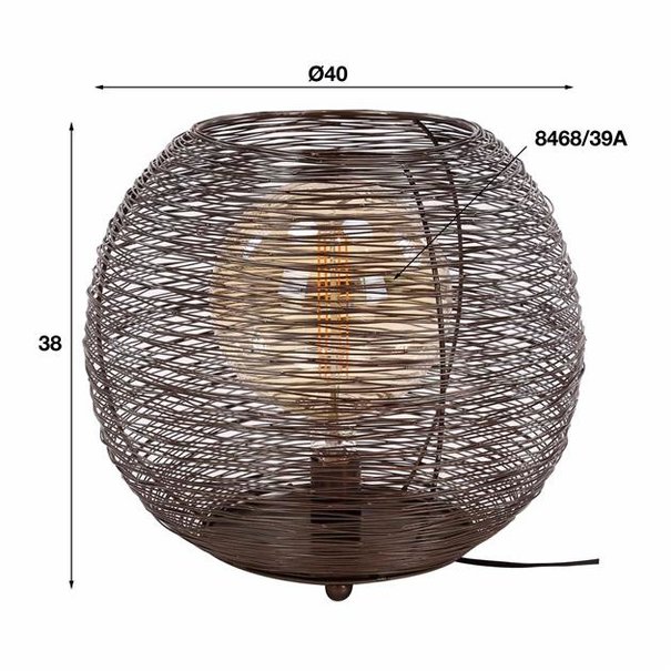 BelaLuz Industriële - Tafellamp - Zwart Nikkel - Ø40 cm - Webb