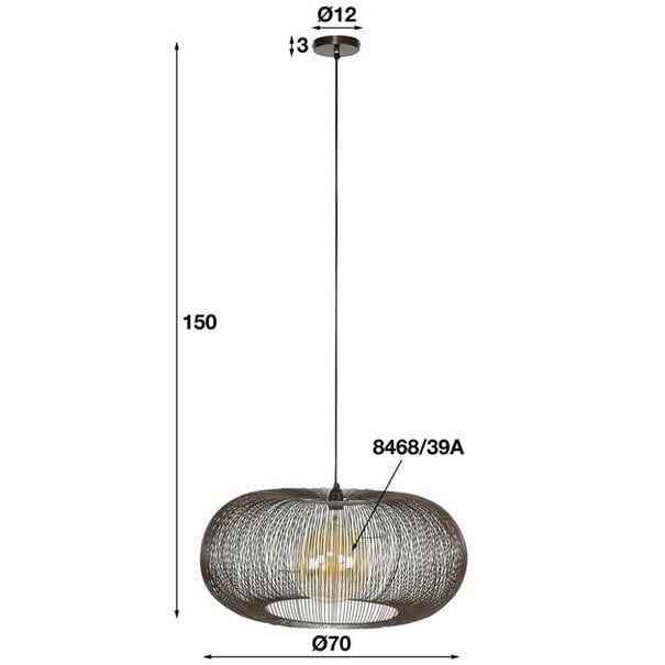 BelaLuz Industriële - Hanglamp - Brons - Ø70 cm - Vince