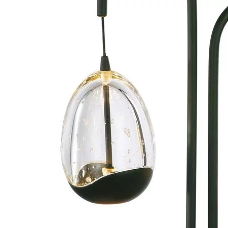 Highlight Design tafellamp Clear Egg 2-lichts zwart wit met dimmer