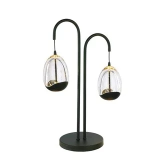 Tafellamp Clear Egg zwart 2-lichts met dimmer