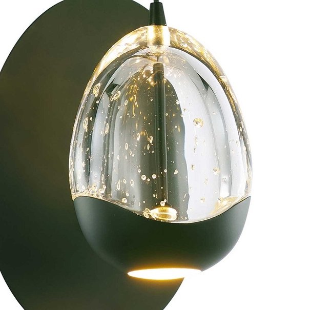 Highlight Modern - Wandlamp  - Zwart - 1-lichts - Clear Egg
