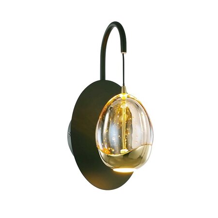 Highlight Modern wandlamp Golden Egg 1-lichts zwart goud
