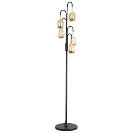 Vloerlamp Golden Egg zwart 5-lichts met dimmer