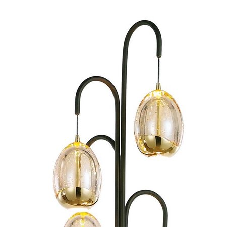 Highlight Design vloerlamp Golden Egg 5-lichts zwart goud met dimmer