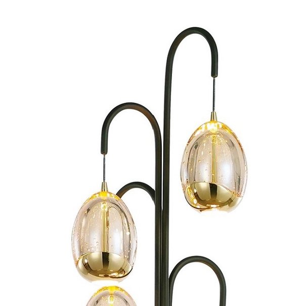 Highlight Design - Vloerlamp - 5 lichts - Dimmer - Zwart - Golden Egg
