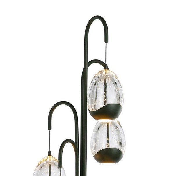 Highlight Design - Vloerlamp - 5 lichts - Dimmer - Zwart - Clear Egg