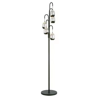 Vloerlamp Clear Egg zwart 5-lichts met dimmer