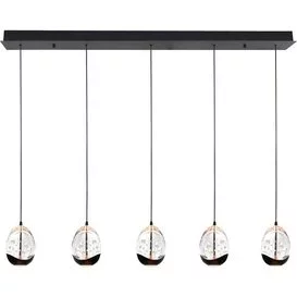 Hanglamp Clear Egg 5-lichts zwart