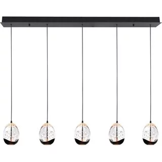 Hanglamp Clear Egg 5-lichts zwart