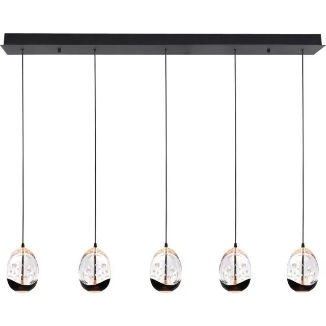 Hanglamp Clear Egg 5-lichts zwart