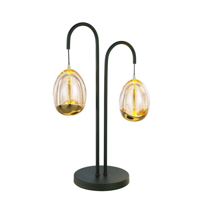 Tafellamp Golden Egg zwart 2 lichts met dimmer