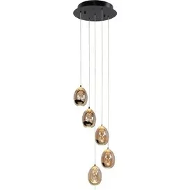 Hanglamp Golden Egg 5-lichts getrapt goud