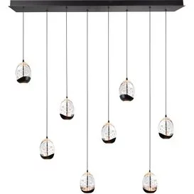 Hanglamp Clear Egg 8-lichts zwart