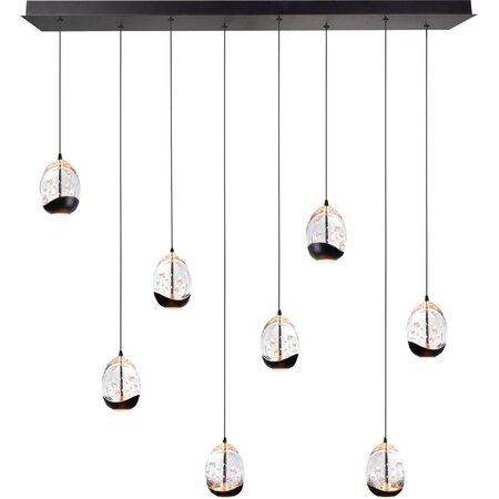 Highlight Moderne hanglamp Clear Egg 8 lichts zwart wit