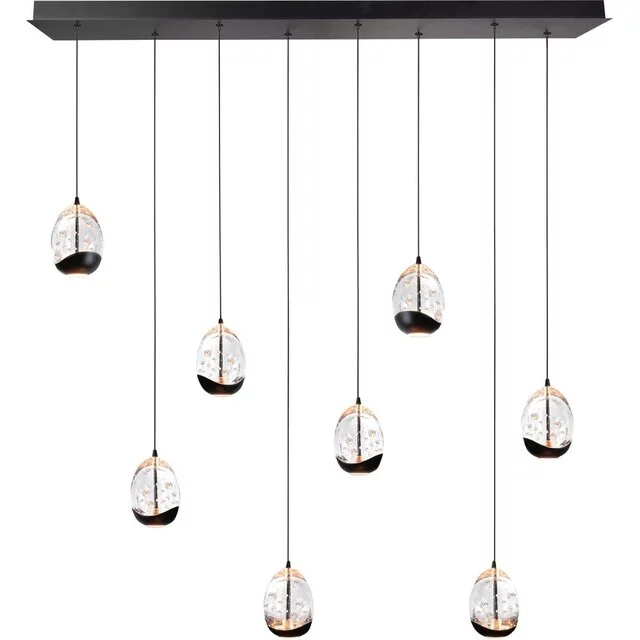 Hanglamp Clear Egg 8-lichts zwart