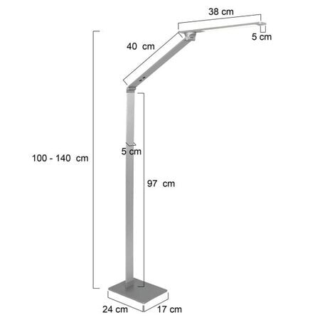 Steinhauer Modern vloerlamp Serenade LED 1-lichts staal