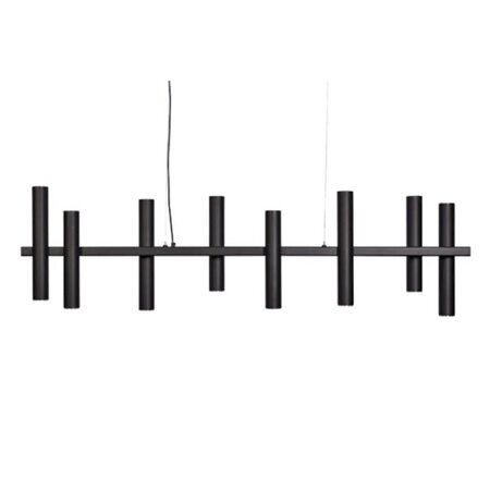 Ztahl Moderne hanglamp Stelvio 10-lichts met 8 buizen zwart