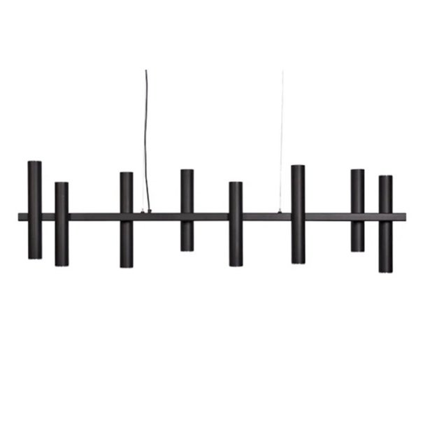 Ztahl Moderne hanglamp Stelvio 8 buizen 10 lichts zwart