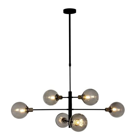 Steinhauer Moderne hanglamp Constellation 6-lichts zwart